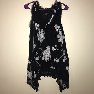 Black w/ White embroidery TANK